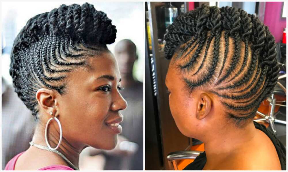 Sweeping Flat Twist Styles Faux Hawk for Natural Hair