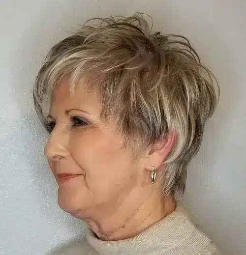 Short Shag Hair style for Older Women