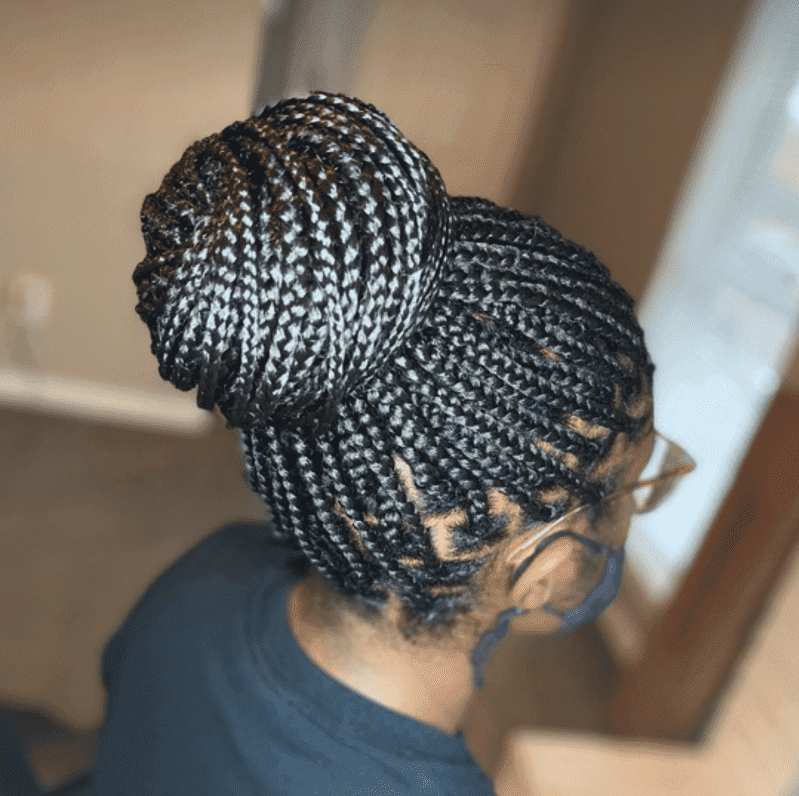 Box Braid Bun Hairstyle