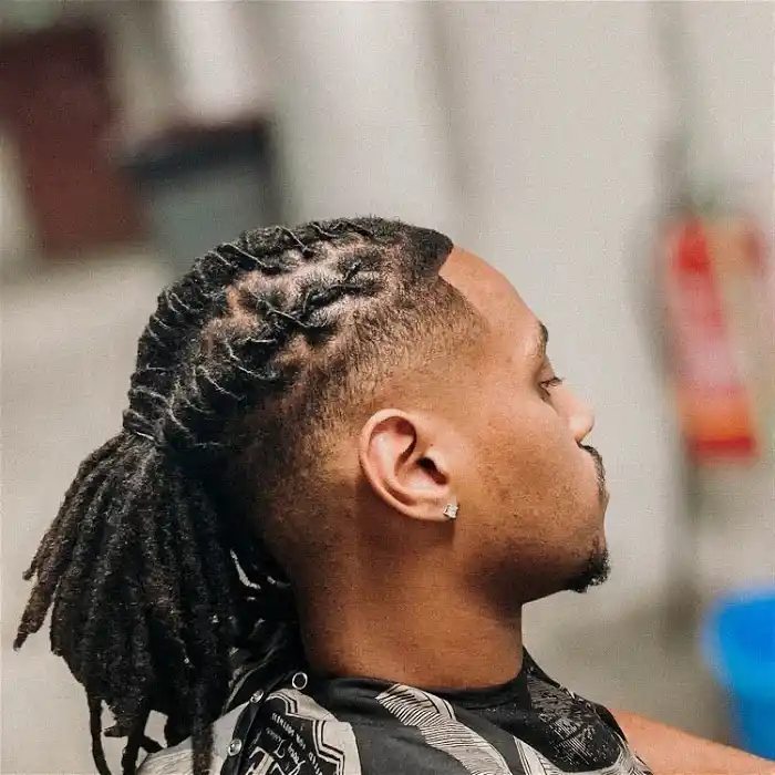 Drop Fade Dreads for Medium-Length Hair on Black Men