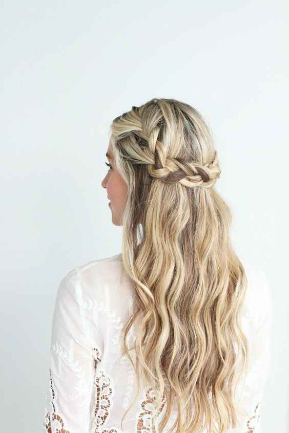 Long Hair Braided Crown hairstyle