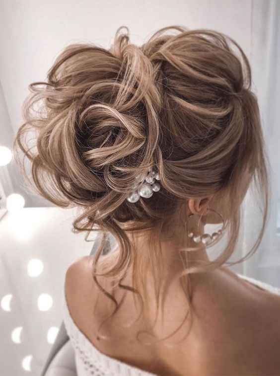 Messy Updo wedding hairstyle