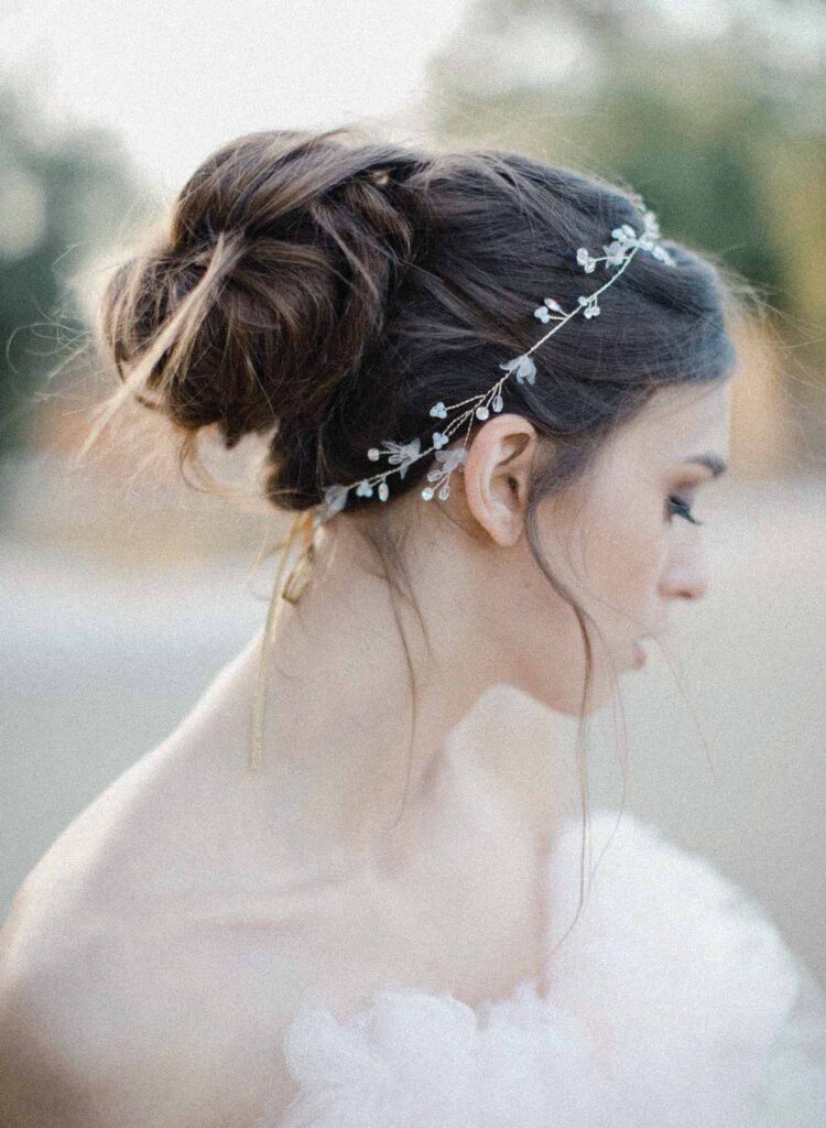 a bride wearing Delicate Hair Vines