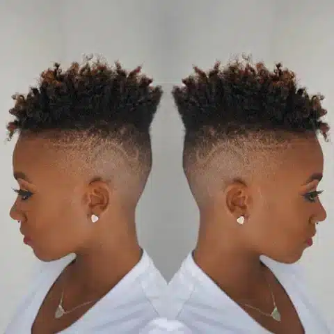 a lady having Afro with a Fade hair style