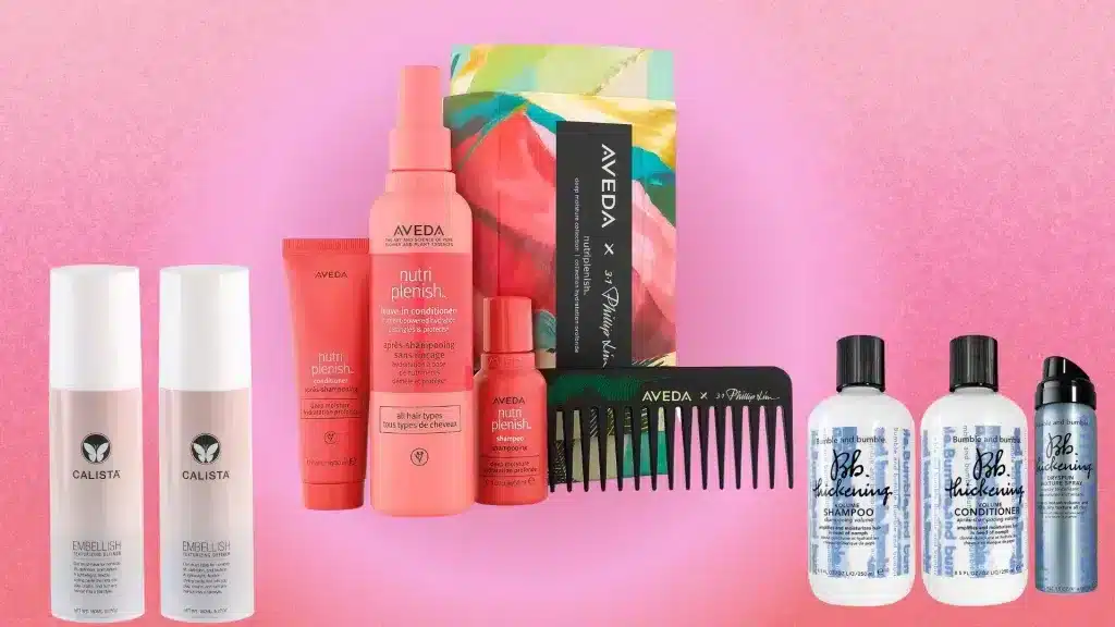 a variety of Essential Styling Products for Fine Hair