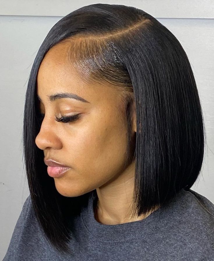 side view image of lady having Classic Bob 