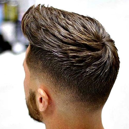 the back viwe of men head showing Textured Top with Short Sides haircut