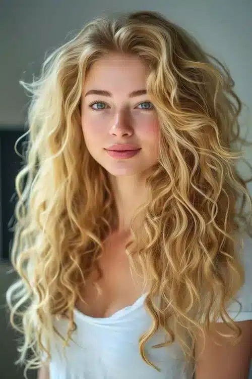 wavy and curly layered hair