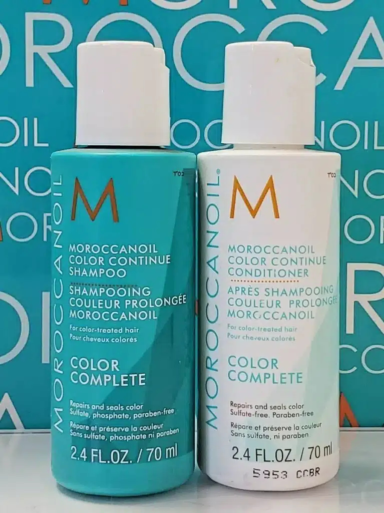 two bottles of moroccanoil color continue shampoo