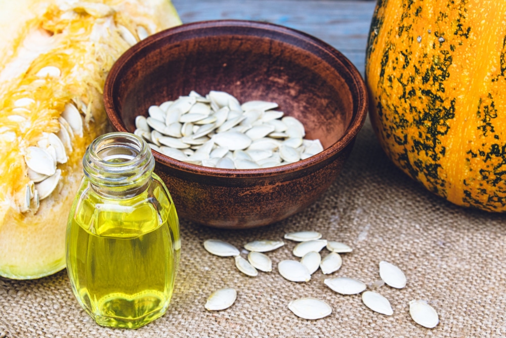 Closeup,Of,A,Bottle,Of,Pumpkin,Seed,Essential,Oil,On